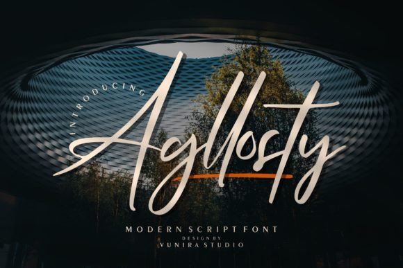 Agllosty: A Dazzling Script Font for Modern Editorial Design