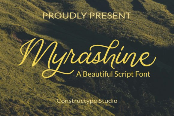 Myrashine: A Curved Script Font for Editorial Design